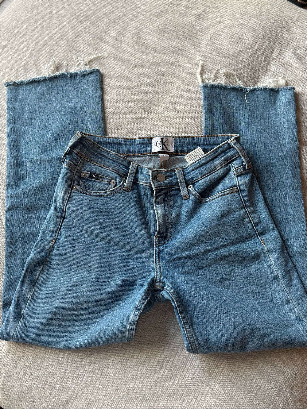 Calvin Klein Jeans Light Blue Cropped Straight Ankle Jeans